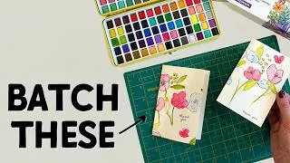 Thumbnail: Make Multiple Watercolour Thank You Cards at Once