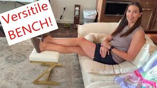 Thumbnail: RAVCON - Makeup Vanity Stool Chair - Small Backless Leather Ottoman