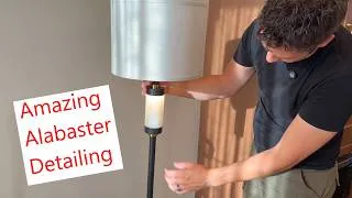 Thumbnail: KIVDITZO 63" Modern Alabaster Floor Lamp for Living Room with Night Light