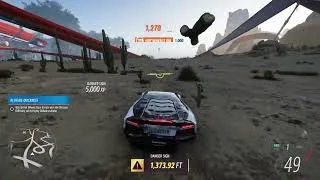 Thumbnail: Forza Horizon 5.  Cars & Coffee Playlist.  Autumn Danger Sign - Canyon Fire.  Stock Avantador '12.