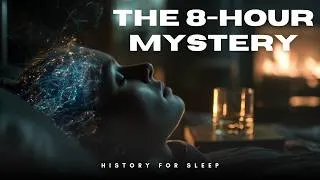 Thumbnail: The 8-Hour Myth: Why we sleep this way and who invented it? 🌙 | Story by the Fireplace 🔥