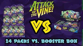 Thumbnail: Can 24 Sleeved Boosters Beat a Booster Box?! | Disney Lorcana Attack of the Vine
