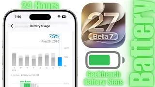 Thumbnail: iOS 27 Beta 7 Battery Life & Performance (After 24 Hours)