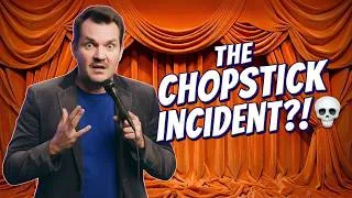 Thumbnail: The Legendary Amsterdam Chopstick Incident 💀 | Jim Jefferies Stand Up Comedy