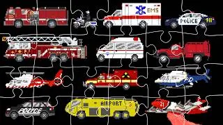 Thumbnail: Emergency Vehicles Jigsaw Puzzle - The Kids' Picture Show
