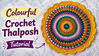 Thumbnail: Easy Crochet Thalposh Tutorial 🌈 | Colourful Crochet Table Mat | Step by Step Crochet Tutorial