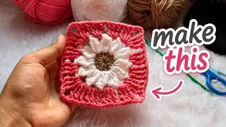 Thumbnail: How to crochet a daisy granny square| Easy step by step 