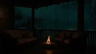 Thumbnail: FALL ASLEEP IN 5 MINUTES (No Ads) 🌧️ Gentle Forest Rain & Distant Thunder Beside a Cozy Glass Cabin