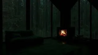 Thumbnail: Stormy Night & Warm Firelight | Soft Rain and Thunder Sounds for Peaceful Sleep (No Ads)