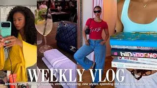 Thumbnail: WEEKLY VLOG | building routines, birthday party, vintage shopping, new  workout class, summer fun...