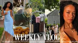 Thumbnail: WEEKLY VLOG l bts of a brand trip, traveling, updated makeup routine, Hamptons trp, and more...