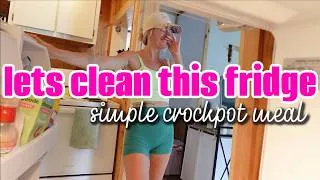 Thumbnail: MY FRIDGE WAS TRASHED | cleaning my fridge + cooking a crockpot meal | life of a working mom