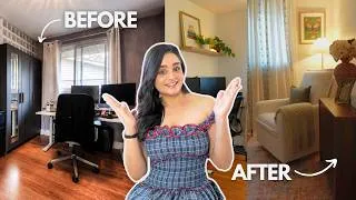 Thumbnail: EXTREME Office Room Makeover | Husband's Home Office Transformation + Cozy Reading Corner Reveal