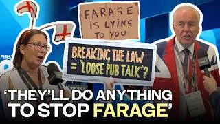 Thumbnail: Protests erupt at Reform conference as supporters rally around Farage amid funding scandal