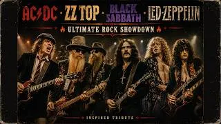 Thumbnail: AC/DC • ZZ Top • Black Sabbath • Led Zeppelin 🔥 Ultimate Rock Showdown | Inspired Tribute