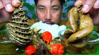 Thumbnail: Expensive PORK & BEEF innards Recipe👍 Mushroom & Papaya Leaf Soup🍵With King chilli🌶️ Vawksa Leh B