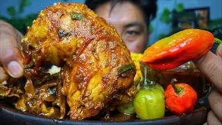Thumbnail: Eating Chicken Leg Pieces curry🍗king chilli🌶️mukbang🍱