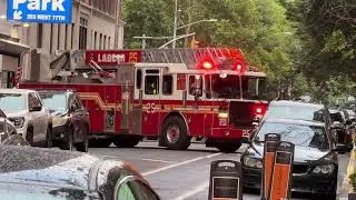 Thumbnail: FDNY LADDER 25 RESPONDING FROM QUARTERS ON WEST 77TH STREET ON WEST SIDE OF MANHATTAN, NEW YORK CITY