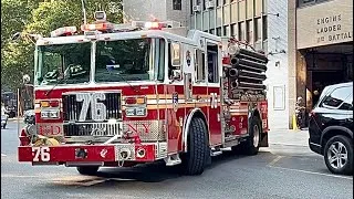 Thumbnail: FDNY ENGINE 76 RESPONDING FROM QUARTERS ON WEST 100TH STREET IN MANHATTAN IN NEW YORK CITY.