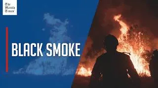 Thumbnail: Spain: Firefighters battle wildfires at night in Madrid