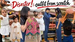 Thumbnail: We Tried Making Twinning Outfits From Scratch… BIG Mistake! 😭 | Delhi Fabric Market