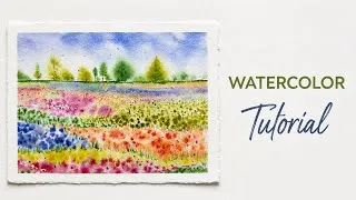 Thumbnail: Easy Watercolor Flower Field | Simple Background Technique