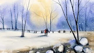 Thumbnail: Easy Watercolor Landscape | Snowy Forest Painting for Beginners