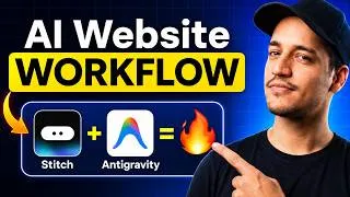 Thumbnail: Google Stitch + Antigravity = Real Website | Complete Website Design to Development Workflow