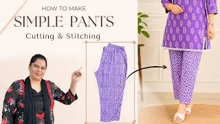 Thumbnail: Simple Pants cutting and stitching | How to make ladies pants with back side elastic |