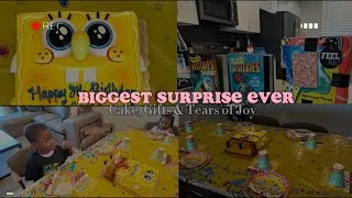Thumbnail: We Surprised Him! 🎉 Epic Birthday Reveal + Cake & Gifts | Ean 8th Birthday Vlog P1 