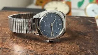 Thumbnail: Vintage Arsa blue dial mechanica watch calibre unitas steel cade large