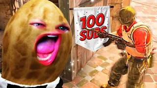 Thumbnail: PEANUT Bet 100 SUBS On His Victory Against Cloakzy | CS2