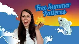 Thumbnail: Free Summer Crochet Patterns ☀️🌸🍦🐬 (Testing plushie patterns so you don't have to)