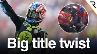Thumbnail: Bezzecchi's huge crash and Ogura's win flip MotoGP title fight again