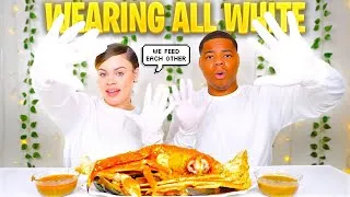 Thumbnail: TRY NOT TO GET A STAIN SEAFOOD BOIL MUKBANG CHALLENGE!! (HE FEEDS ME)