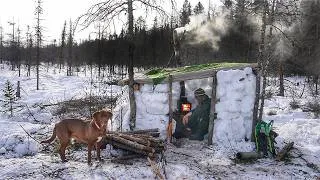 Thumbnail: Bushcraft WINTER CAMPING Alone in Warm SURVIVAL SNOW SHELTER Woodstove Inside COWBOY Coffee & Steak