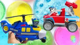 Thumbnail: Learning Colors with Paw Patrol Slime! 🐾 Marshall, Chase, Skye Vehicles & Toys