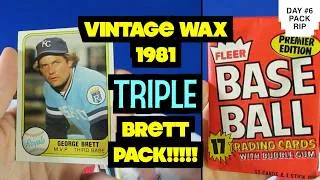 Thumbnail: VINTAGE WAX 1981 Fleer Baseball Cards Unopened Packs Hall Famers George Brett TRIPLE #baseballcards