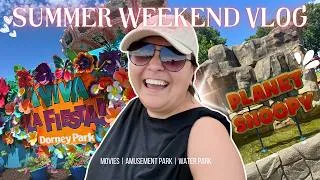 Thumbnail: Cozy Weekend Vlog 🤍🍿🌼 traveling, family time, movie night, workouts & little joys
