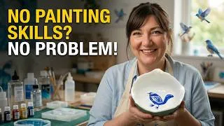 Thumbnail: 306 No Painting Skills Needed! - Eco-Resin Bowl with a Cute Bird Design | 4K