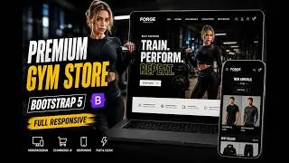 Thumbnail: Premium Gym Clothing Ecommerce Website Using Bootstrap 5 | Full Responsive Design |Gymshark Inspired