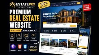 Thumbnail: I Built a Premium Real Estate Website with Bootstrap 5 🏡 | EstatePro Frontend Template 2026