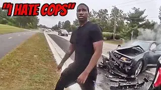Thumbnail: Bro Crashes Into Cop Car Because He Hates Cops