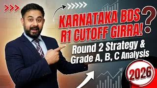 Thumbnail: Karnataka BDS Round 1 Mein Cutoff Girra! Round 2 Ki Planning — Grade A, B, C Colleges Full Analysis