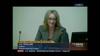Thumbnail: J.K. Rowling testifies at the Leveson Inquiry: British Phone-Hacking Scandal (November 24, 2011)