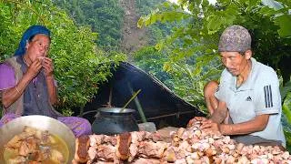 Thumbnail: Real Village Life in Nepal | Traditional Firewood Kitchen & Pork Jerky Cooking