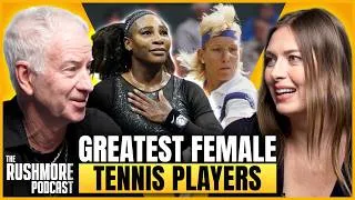 Thumbnail: Maria Sharapova & John McEnroe Build the Rushmore of Female Tennis Players | Rushmore Podcast