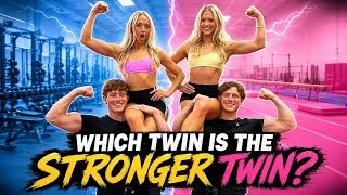 Thumbnail: Who is the STRONGER TWIN? Acro partner lift challenge!