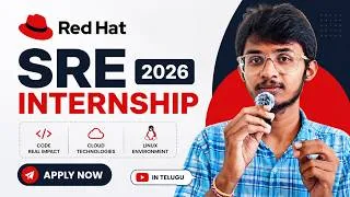 Thumbnail: Red Hat Internship 2026 🔥 Eligibility, Skills & Apply Process | Telugu