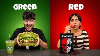 Thumbnail: Eating Only ONE COLOR Food Challenge! ❤️💚